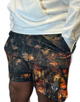 RF Wear Men's Mesh Tree Camo Shorts - Sunset - Model Front View-2