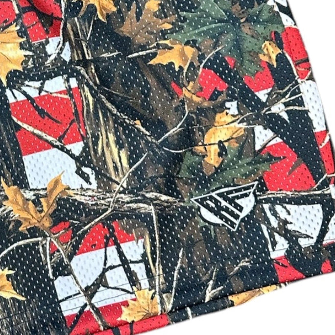 RF Wear Men's Mesh Tree Camo Shorts - USA Flag