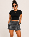 RF-Wear Women's Polka Dot Shorts - Black/White