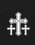 Close-up of RF-Wear Cross T-Shirt in Black