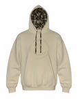 RF-Wear Plaid Smile Hoodie in Sand and plaid hood lining