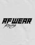 Close-up of RF-Wear Racing T-Shirt in White - Front