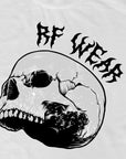 Close-up of RF-Wear Skull T-Shirt in White