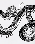 Close-up of RF Wear Snake T-Shirt in White