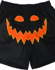 RF Wear Men's Mesh Jack-O-Lantern Face Shorts - Black/Orange - Front