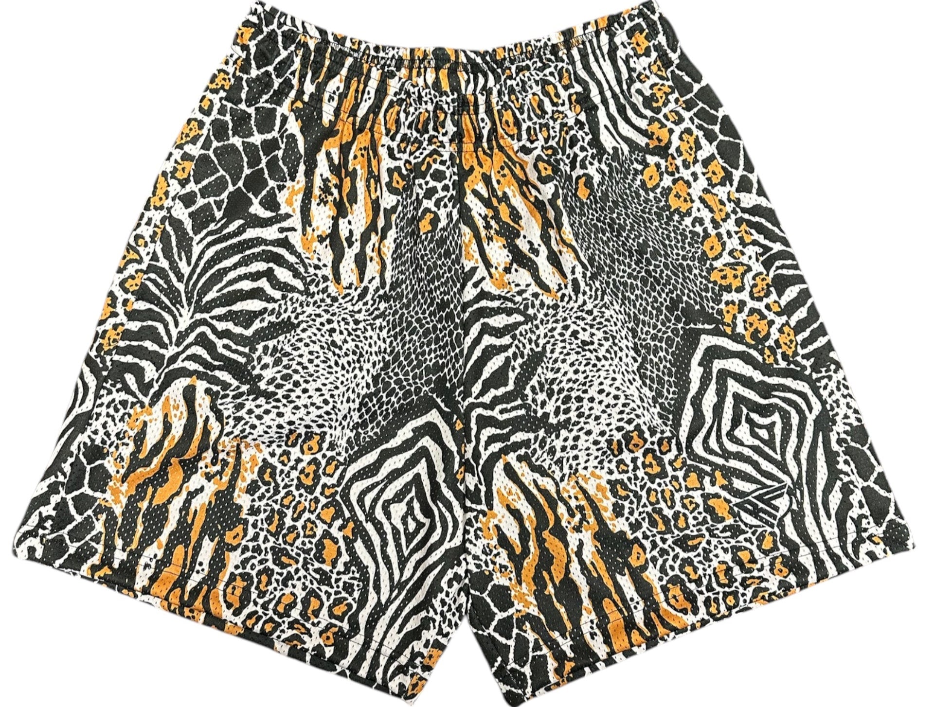 RF Wear Men's Mesh Animal Print Shorts  - Mash-up - Natural Made in USA