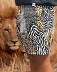 RF Wear Men's Mesh Animal Print Shorts - Mash-up - Natural Made in USA