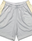 RF Wear Men's Mesh Cream Stripe V-Cut Shorts - Grey