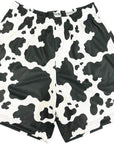 RF Wear Men's Mesh Animal Print Shorts - Cow - Black/White