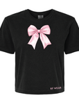 RF Wear Unisex Pink Bow T Shirt Black