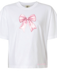 RF Wear Unisex Pink Bow T Shirt White