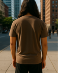 RF Wear Unisex Solid Color Short Sleeve T-Shirt - Espresso - Male Model Back View