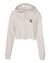 RF Wear Women's Cropped Fleece Lightweight Hoodie - Cream
