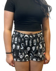 RF Wear Women's Horror Shorts - Black/White - Model Front View