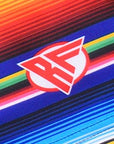 Close-up of RF-Wear Swim Trunks - Baja (Lined) Multicolored with RF logo