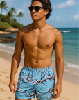 RF Wear Swim Trunks - Blossom (Lined) Sky Blue - Front