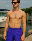 RF Wear Swim Trunks -Snakeskin (Lined) - Purple - Front