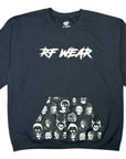 RF Wear Pocket Crewneck - Reflective Horror Faces Black