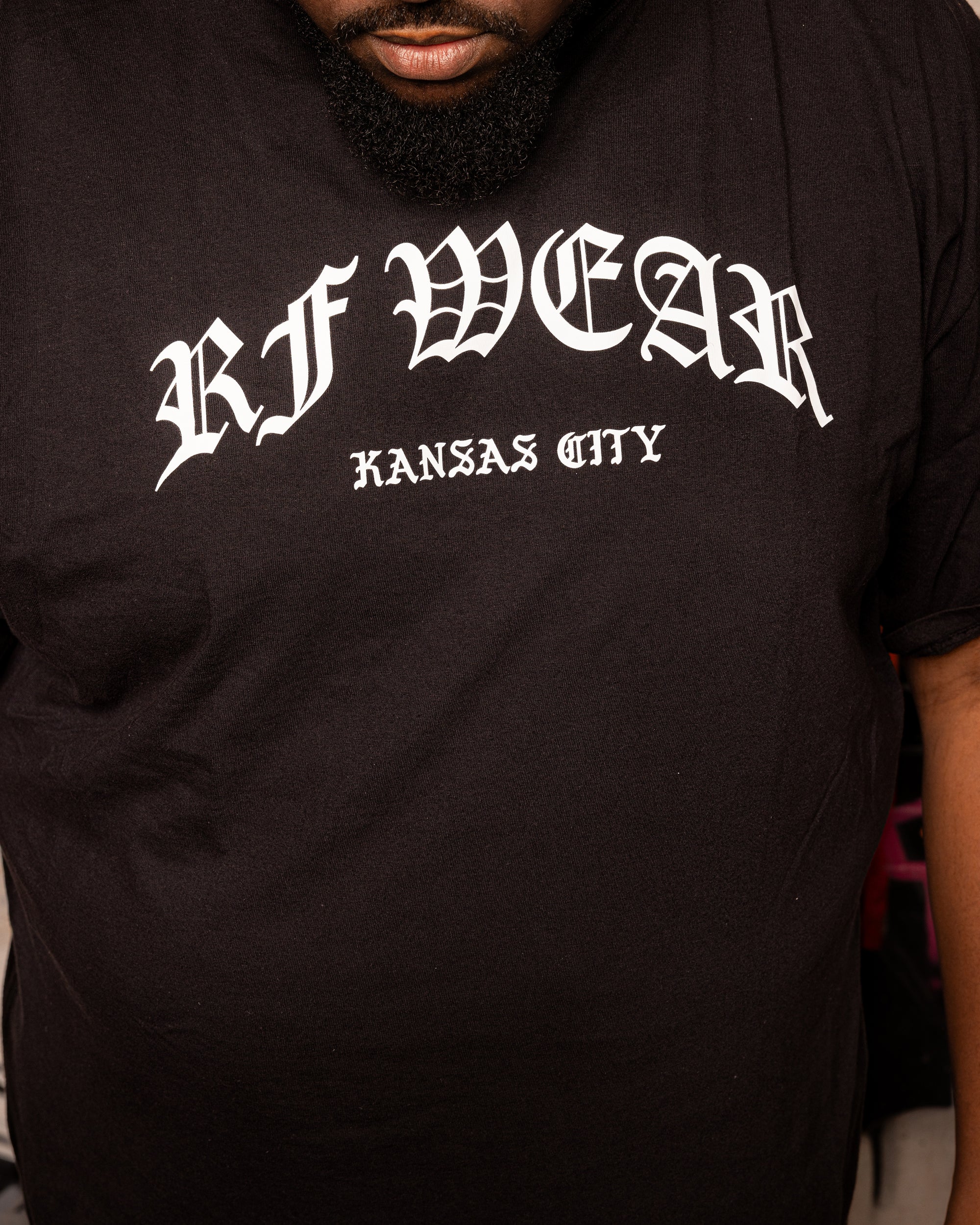 Unisex RF Wear Gothic T-Shirt Black