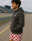 Unisex RF Wear Racing Hoodie - Pepper - Model Side View