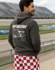 Unisex RF Wear Racing Hoodie - Pepper - Model Back View