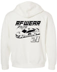 Unisex RF Wear Racing Hoodie - White - Back