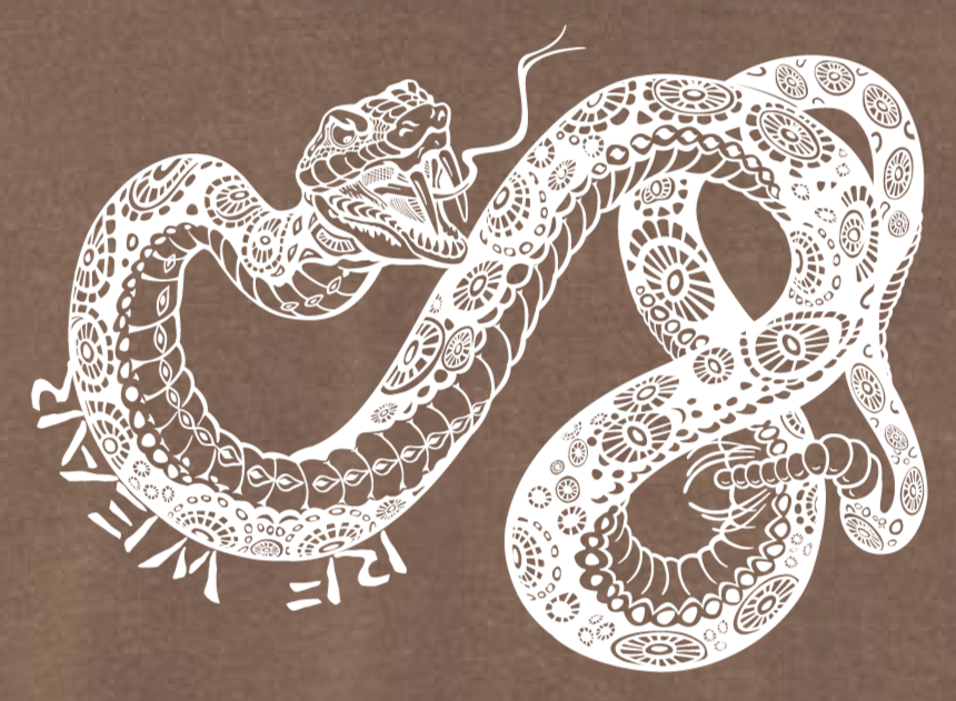 Unisex RF Wear Snake T-Shirt - Espresso