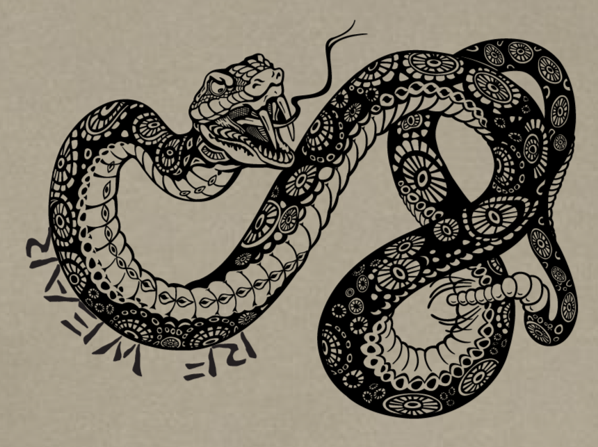 Unisex RF Wear Snake T-Shirt - Sandstone