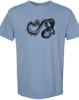 Unisex RF Wear Snake T-Shirt - Washed Denim - Front