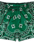 RF Wear Women's Bandana Shorts - Green/White