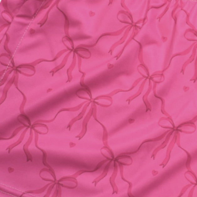 RF Wear Women's Split Pocket Shorts -  Pink-Bows/Pink