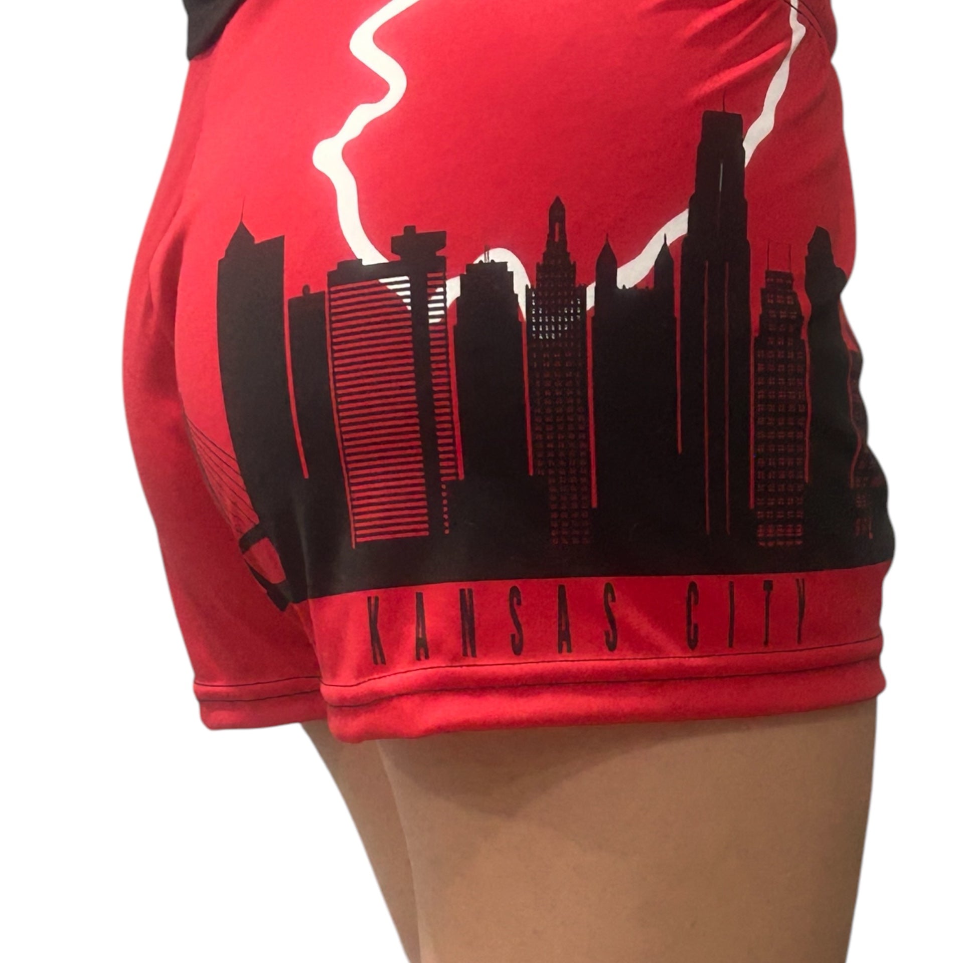 RF Women's Kansas City Cityscape Shorts - Red/Black