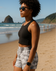 RF Wear Women's Cloud Shorts - Grey - Model Side View