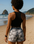 RF Wear Women's Cloud Shorts - Grey - Model Back View