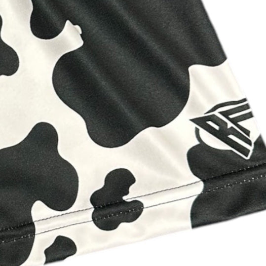 RF Wear Women's Animal Print Shorts - Cow - Black/White