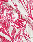 RF Wear Women's Floral Porcelain Pocket Shorts - Fuchsia/White