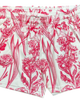 RF Wear Women's Floral Porcelain Shorts - White/Fuchsia