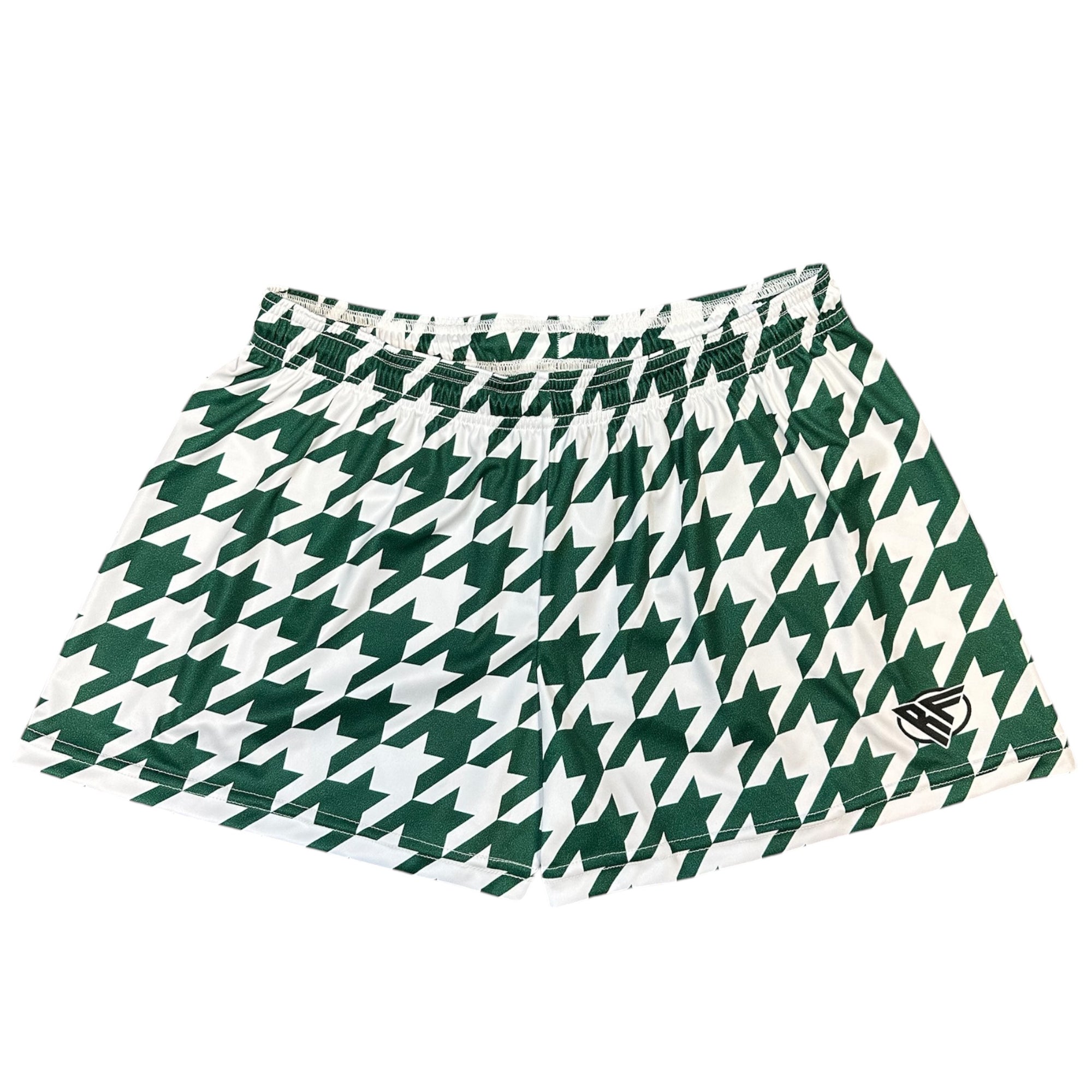 RF Wear Women's Houndstooth Shorts - Green/White