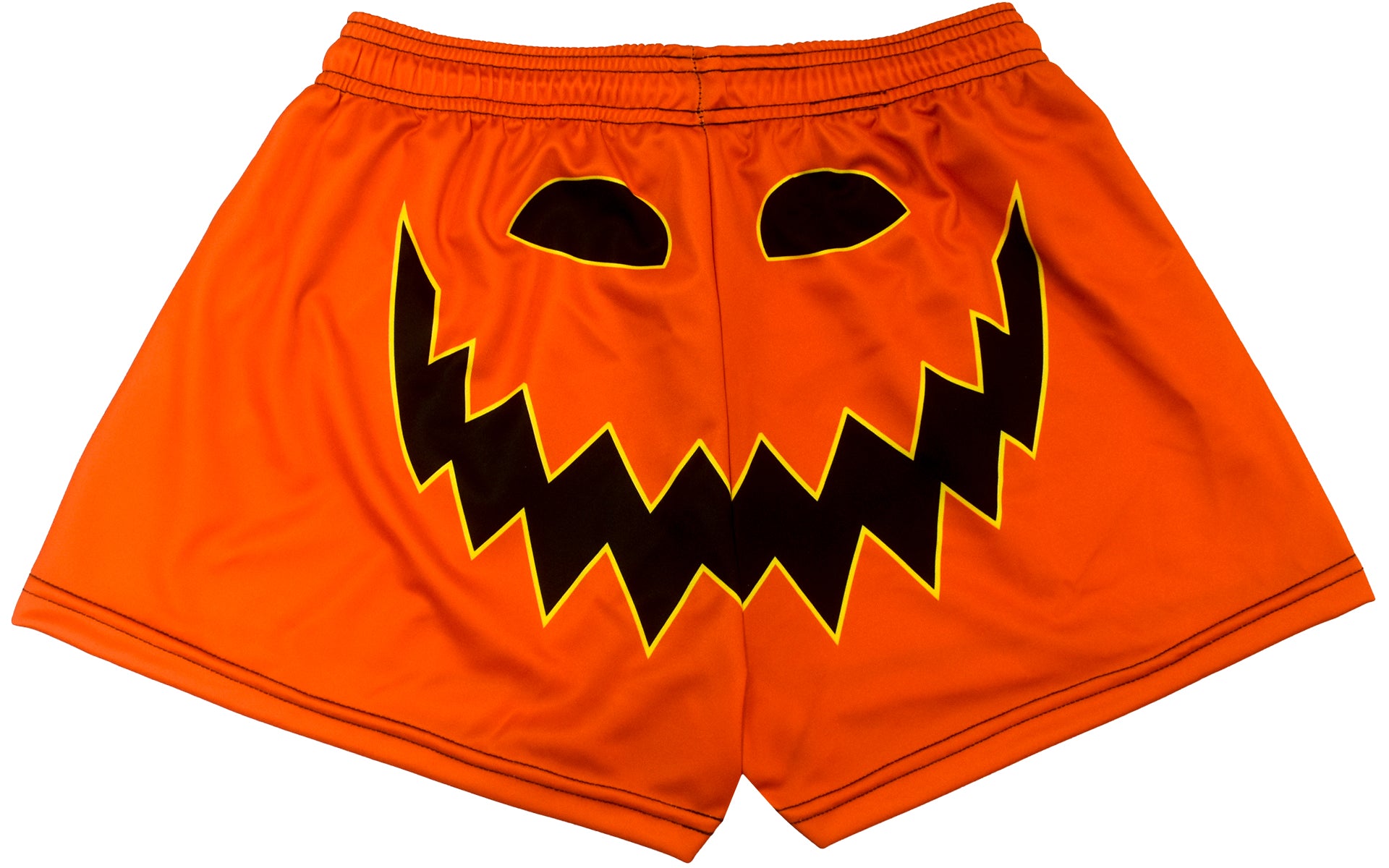 RF Wear Women's Jack-O-Lantern Shorts - Orange/Black - Back View