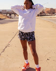 RF Wear Women's Paisley Shorts - Black/White - Model Front View
