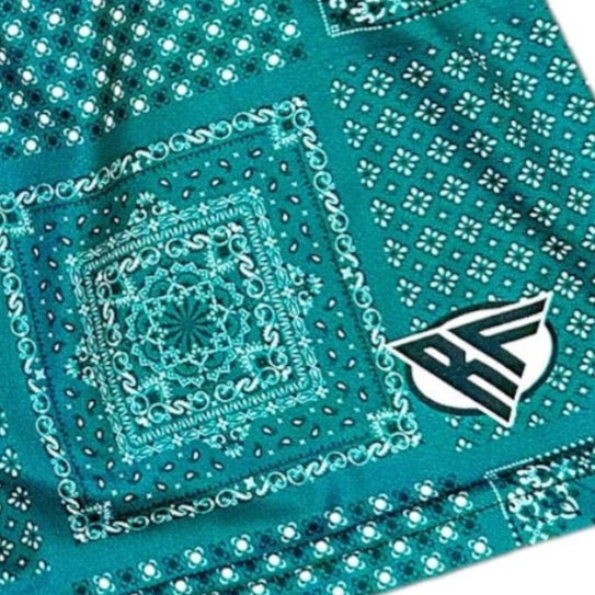 RF Wear Womens Patchwork Bandana Shortsk - Green/Black/White