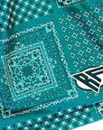 RF Wear Womens Patchwork Bandana Shortsk - Green/Black/White
