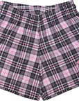RF Wear Women's Tartan Plaid Pocket Shorts Black/Pink