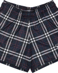 RF Wear Women's Tartan Plaid Pocket Shorts Navy/White