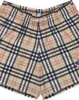 RF Wear Women's Tartan Plaid Pocket Shorts Tan/Black
