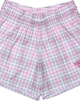 RF Wear Women's Tartan Plaid Pocket Shorts White/Pink
