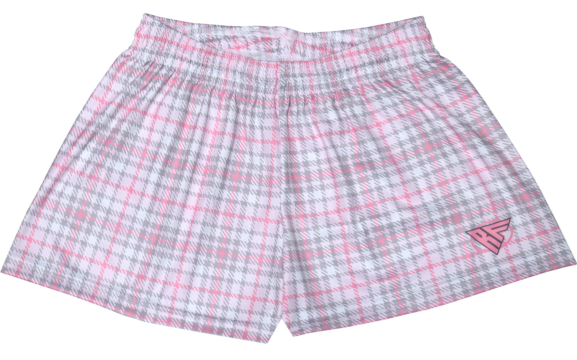 RF Wear Women's Tartan Plaid Shorts - Pink/White