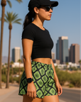 RF Wear Women's Snakeskin Shorts - Green - Model Side View