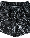 RF Wear Women Spider Shorts Black with White spider Webs