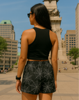 RF Wear Women's Spider Shorts - Black/White - Model Back View